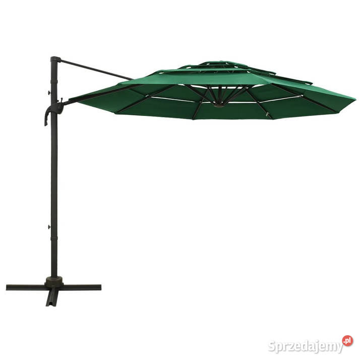 4poziomowy parasol na aluminiowym słupku zielony Dom i Ogród sprzedam