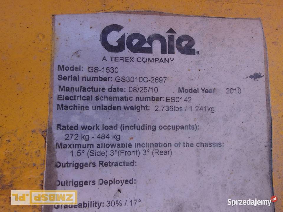 Podnośnik nożycowy elektryczny Genie GS1530 Pleszew