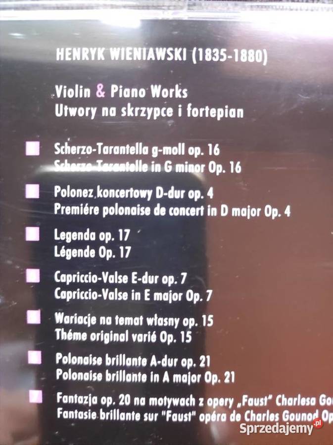 Henri Wieniawski Violin and Piano Works album cd Kielce