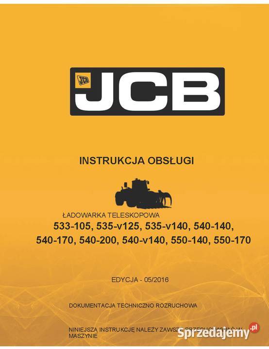 DTR Instrukcja obsługi katalog UDT JCB 540200