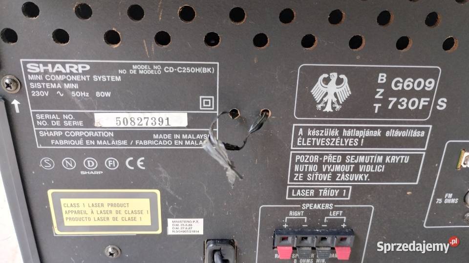 Wieża Sharp CDC250HBK uszkodzona Poznań