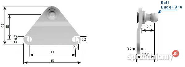 Mocowanie sprężyn gazowych i amortyzatorów Kamionna