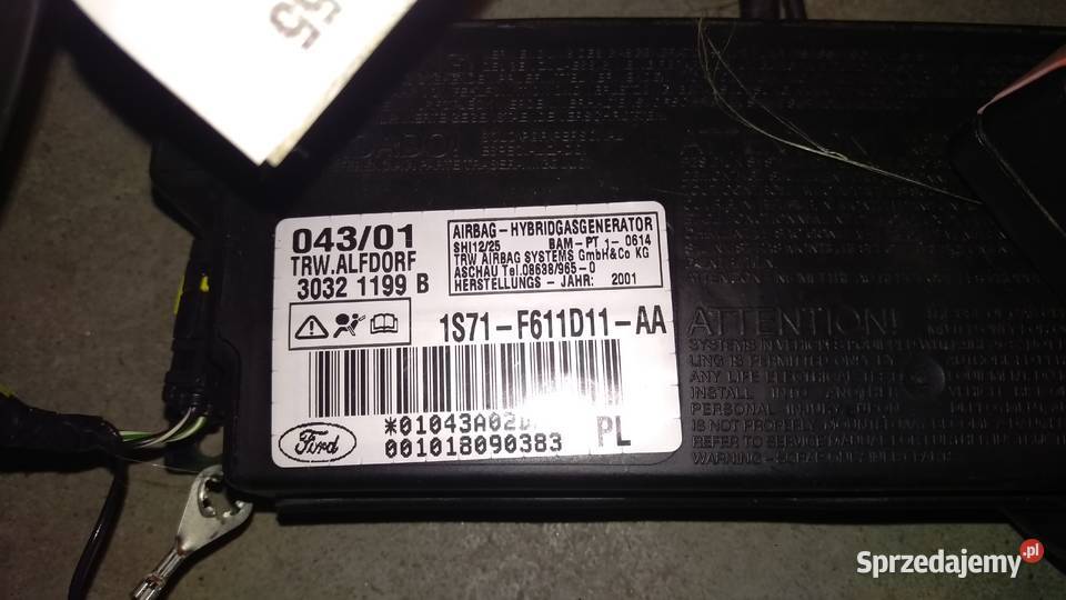 PODUSZKA POWIETRZNA FOTELA FORD poduszki powietrzne Wrocław sprzedam