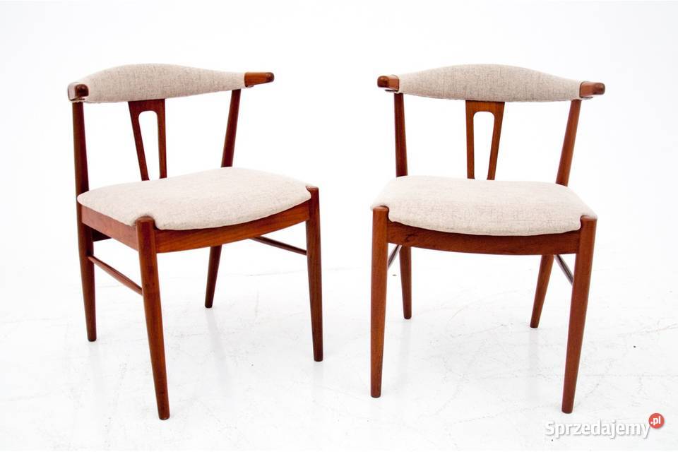Dwa tekowe krzesła duński design lata 60