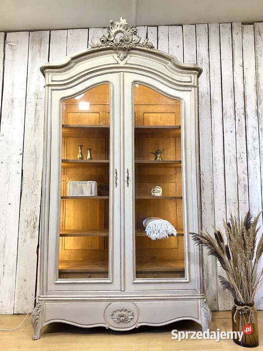 BIBLIOTEKA witryna kremowa szafa Rokoko LUDWIK Gniezno