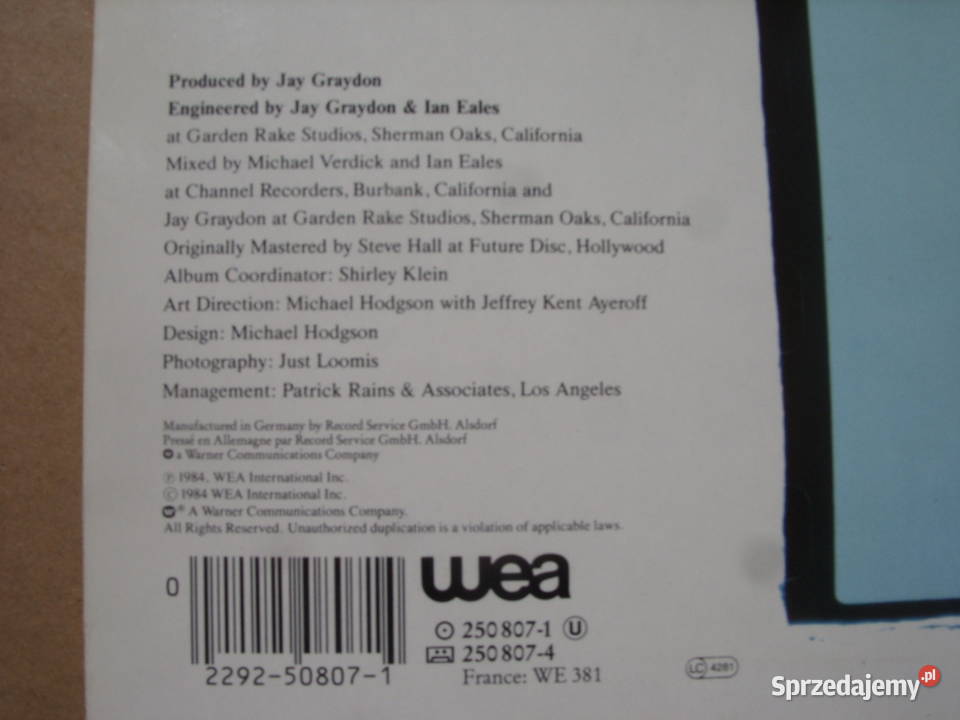 Winyl LPALO JAREAU HIGS CRIME WEA 1984 R Wołów