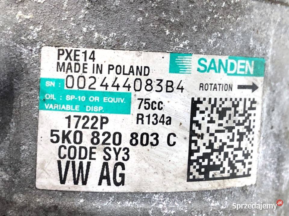 SPRĘŻARKA KLIMATYZACJI SKODA YETI 5K0820803C 14 sprzedam