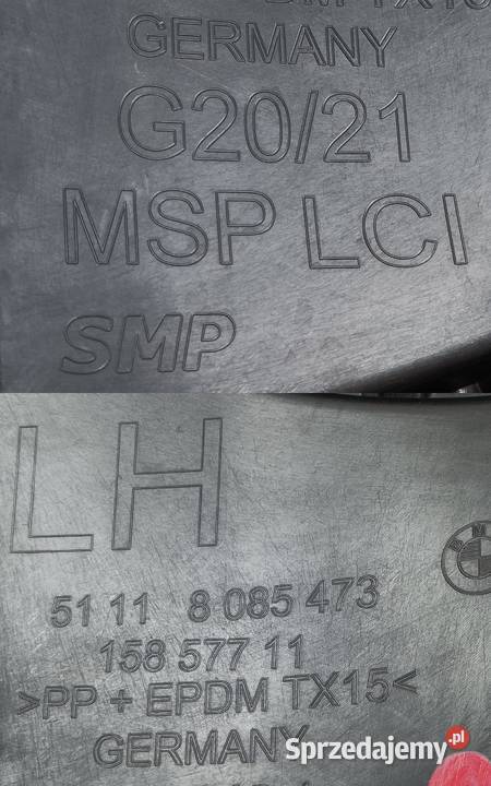 BMW 3 G20 21 ŚLIZG MOCOWANIE ZDERZAKA LEWY PRZÓD Pleszew