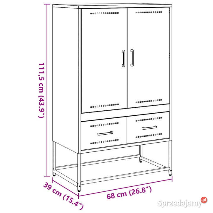 Szafka różowa 68x39x1115 stalowa WM846609 Warszawa