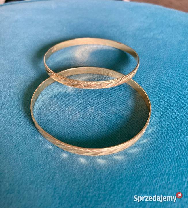 Komplet 2 złotych pięknych bransoletek złoto 14K Nisko