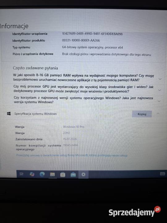 Laptop Lenovo ThinkPad L460 Taktowanie 2300 Haczów sprzedam