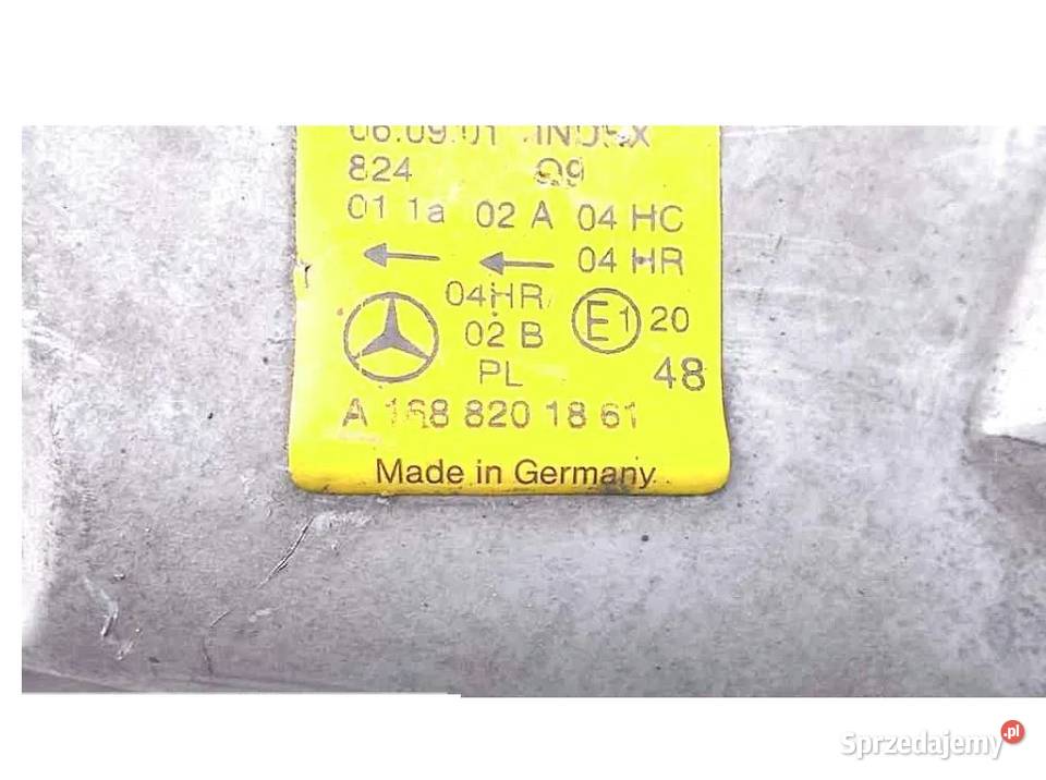 Mercedes A klasa W168 Prawy Przedni reflektor Oświetlenie łódzkie Łódź