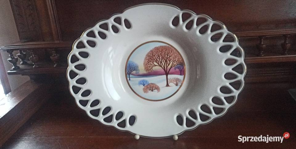 Patera ażurowa Zimowy krajobraz Syg Korosteń Gdańsk