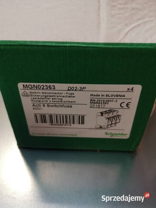 Rozłącznik bezpiecznikowy Schneider 3P 63A D02 Ełk