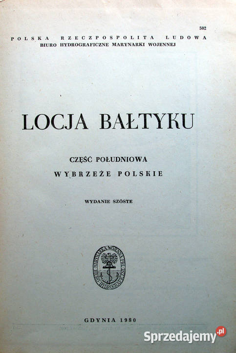 Locja Bałtyku 502 cz południowa wybrzeże polskie sprzedam