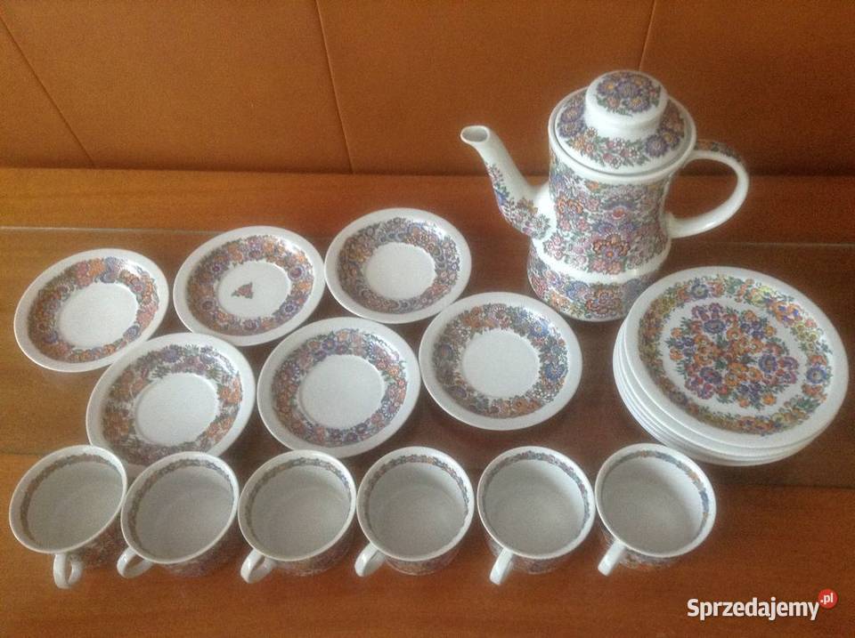 Serwis porcelanowy do kawy ręcznie malowany Opole