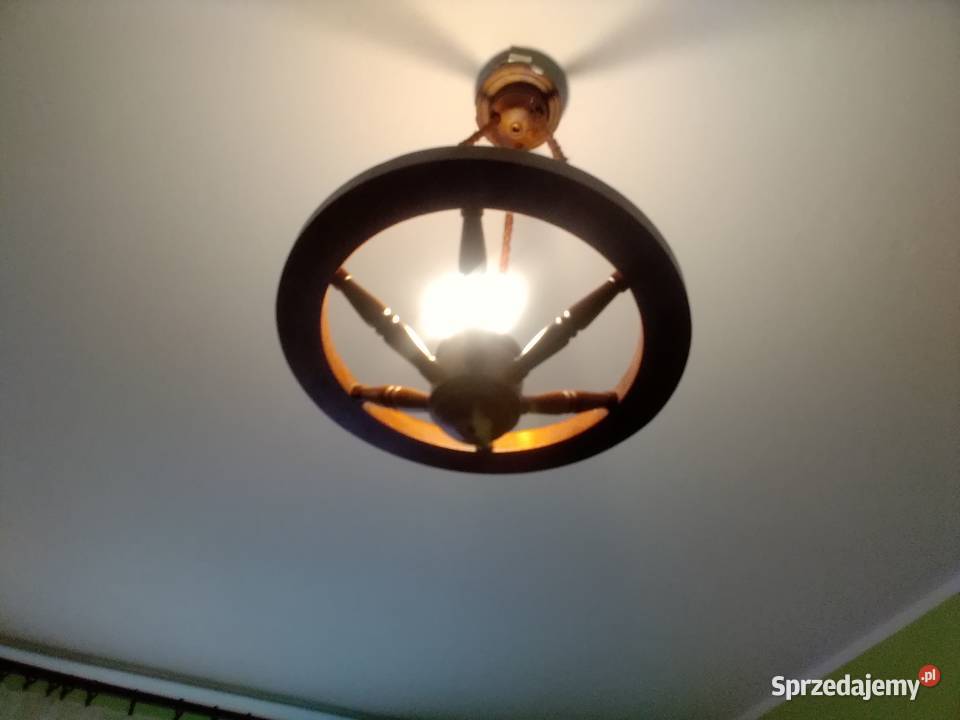 Drewniany żyrandol jedno punktowy Lampy wiszące Łódź