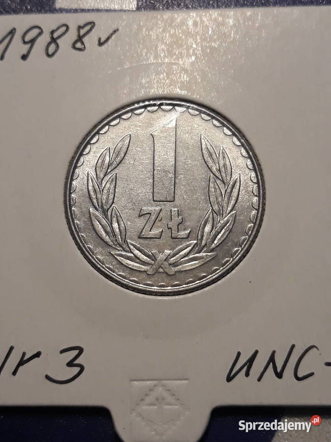 1 złoty 1988 r 3 około mennicze Konin
