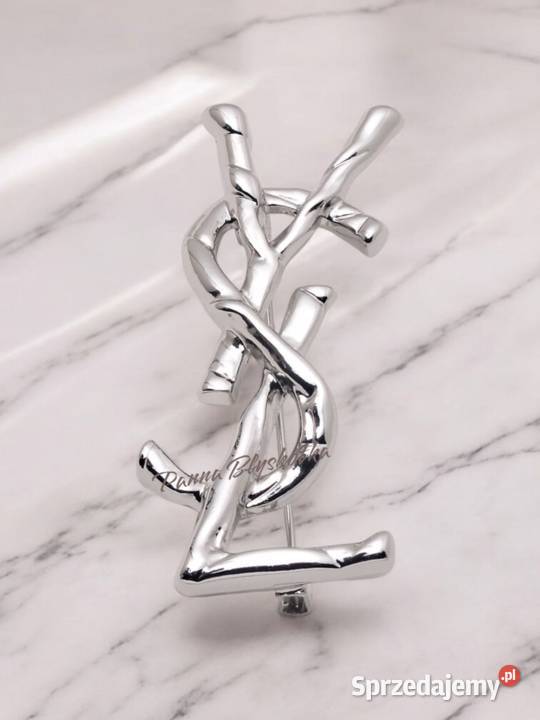 Broszka YSL Yves Saint Laurent srebrna 5 małopolskie Kraków sprzedam