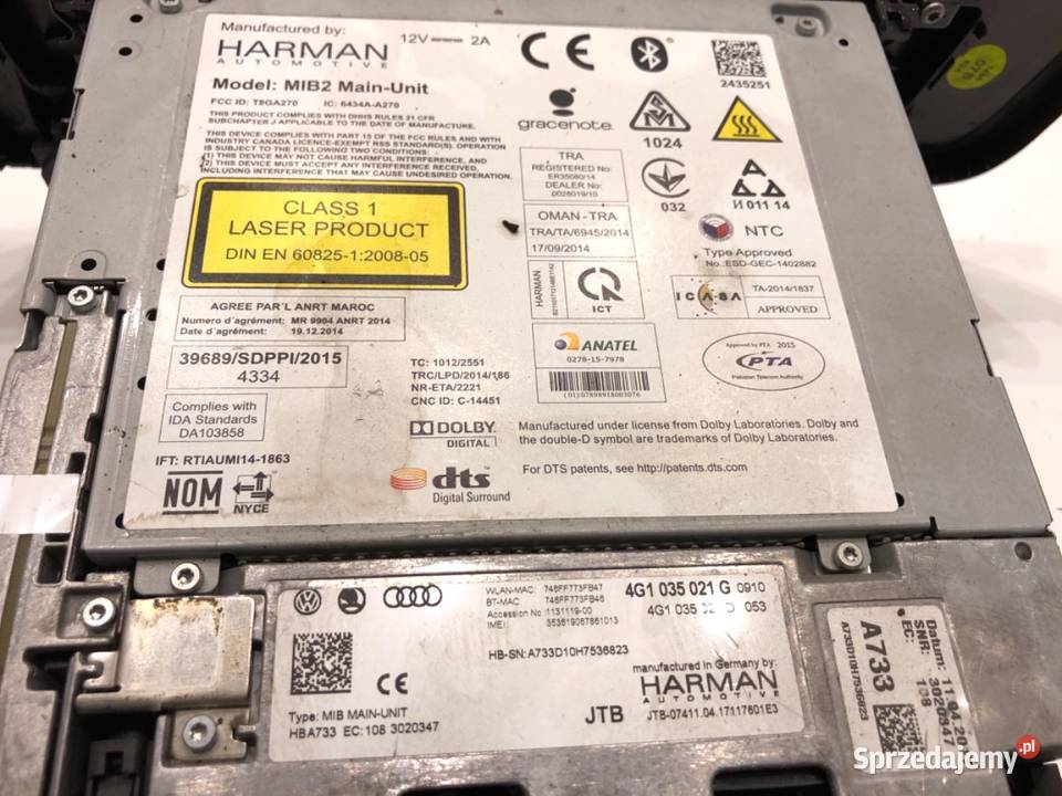 RADIO AUDI A6 C7 4G1035021G 1118 ODTWARZACZ