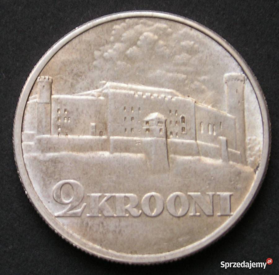 Estonia 2 korony 1930 zamek Rewal SREBRO stan 12 Numizmatyka Łódź