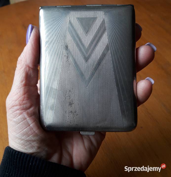 Stara papierośnica w stylu Art Deco mosiądz