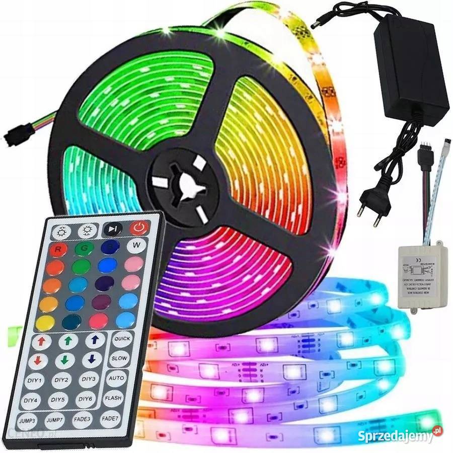 TAŚMA LED 5050 KOLOROWA WODOODPORNA 5M RGB PILOT śląskie Sosnowiec