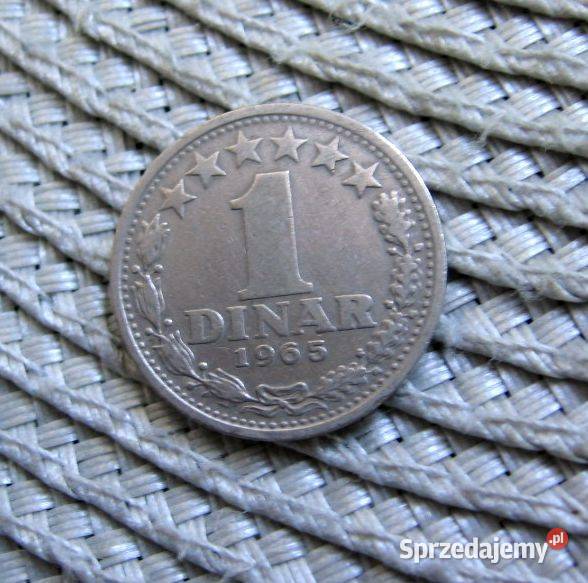 Jugosławia 1 Dinar 1965r Antyki, Sztuka, Kolekcje Kalisz