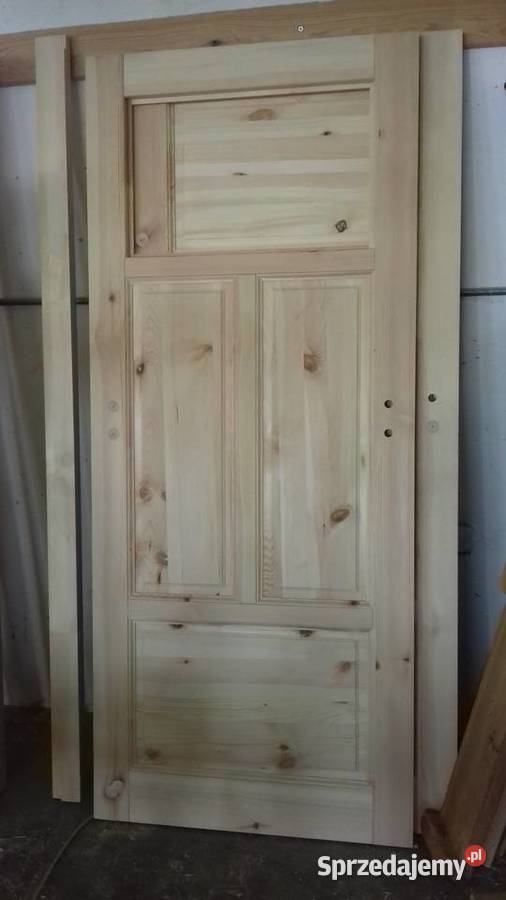 Drzwi drewniane sosnowe wewnętrzne 205cm Siemiatycze
