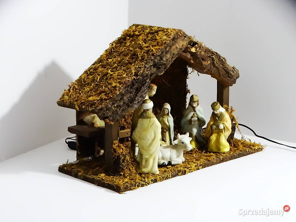 Szopka bożonarodzeniowa z figurkami tradycyjna Biłgoraj