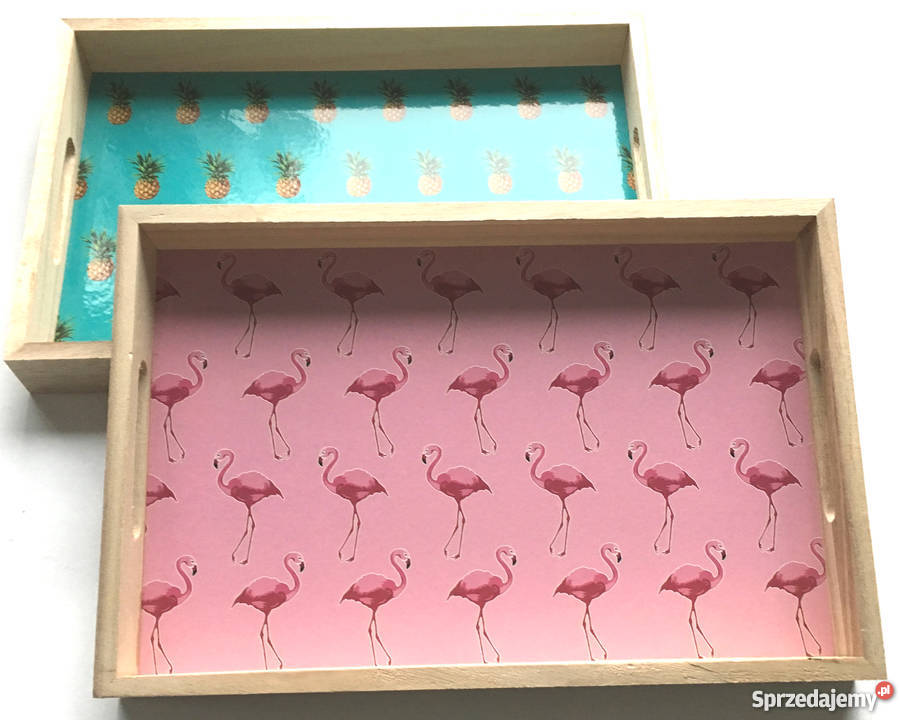 Taca drewniana różowa Flaming Kanie