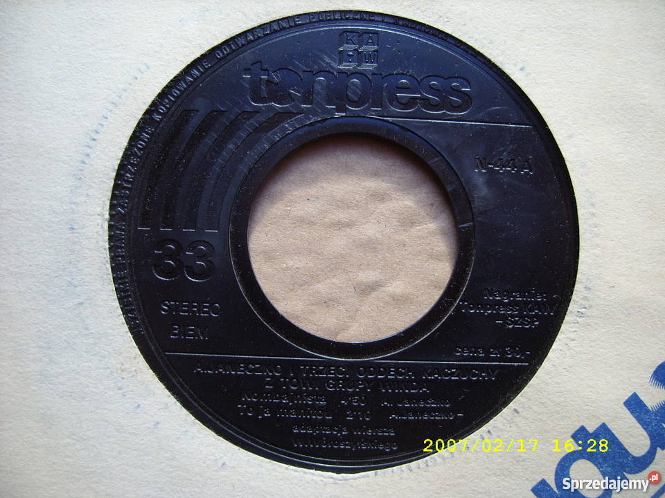 SINGLE 33 RPM KRZAK 2 1 BANK KOMBI 2 Wołów