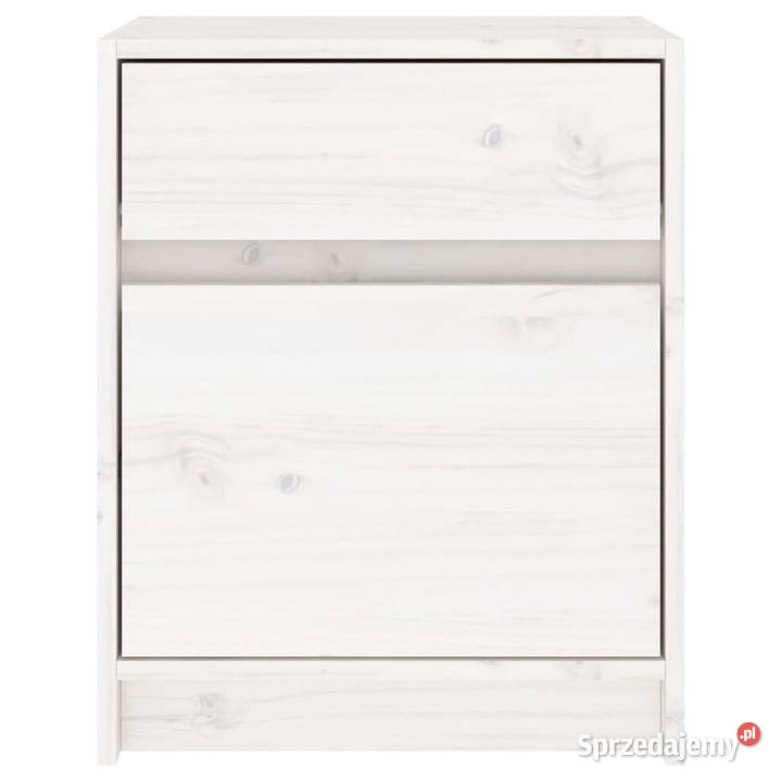 Szafka nocna biała 40x31x50 lite drewno sosnowe Nocne
