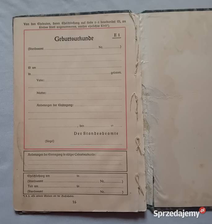 Urkundenbuch książka meldunkowa Strasburg Wpr Antykwariat Koźminek
