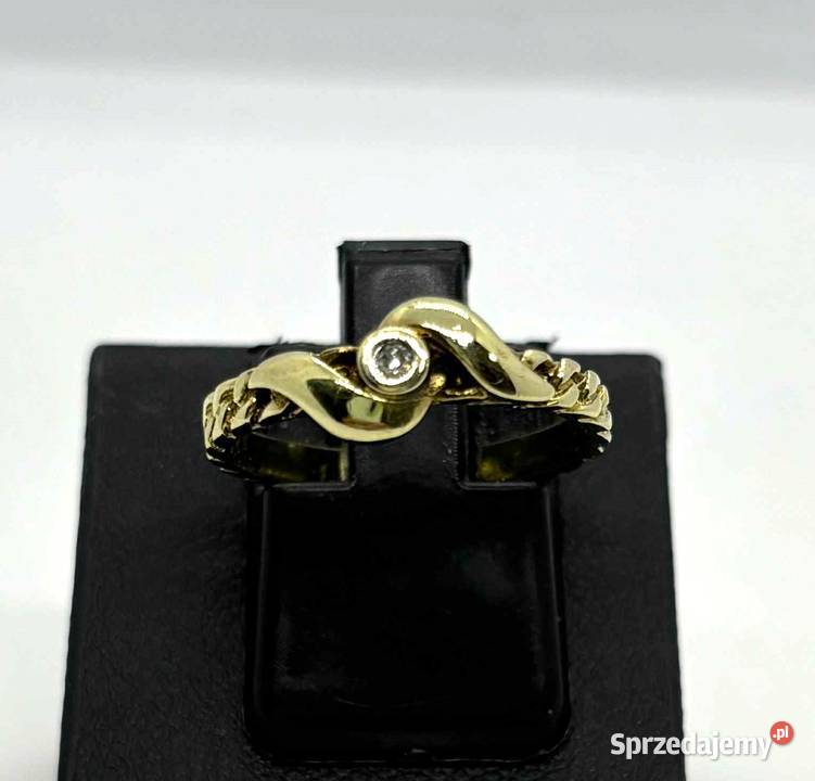 Złoty Pierścionek z Diamentem pr 333 189g R12 Elbląg