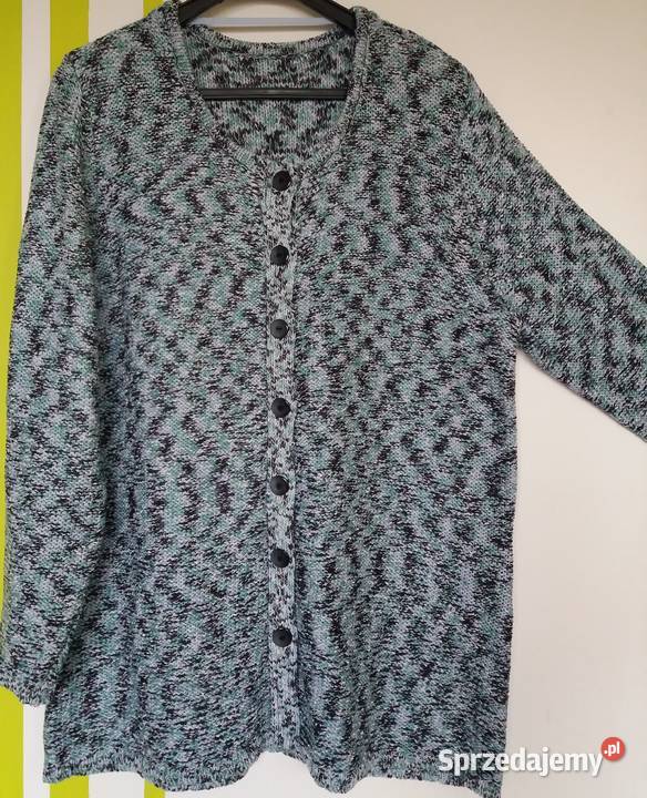 XXL Solidny sweter w niebieskiej tonacji kolorowy Gliwice