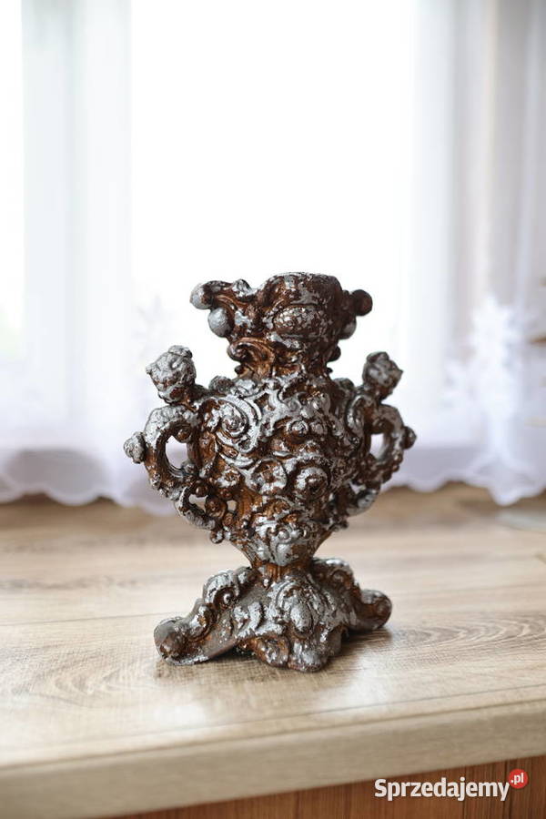 Wazon na kwiaty odlew aluminiowy 29 x 27 srebrny Stąporków sprzedam