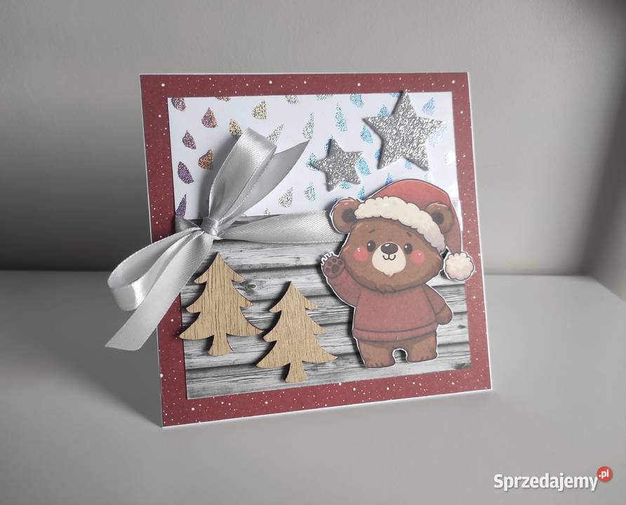 Kartka świąteczna ręcznie robiona na Boże Łódź