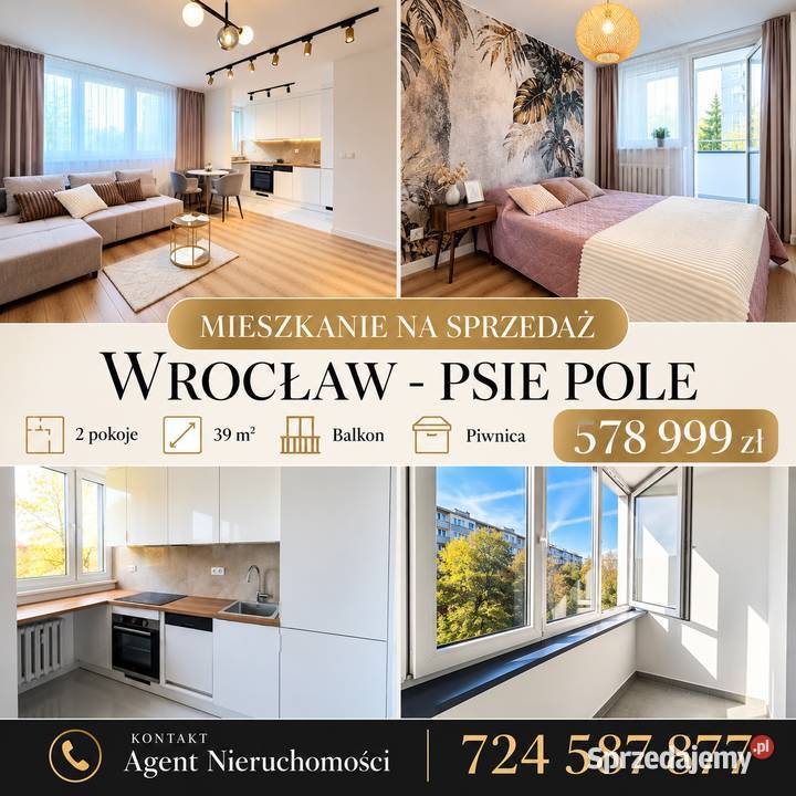 2pok 39met Obornickiej BALKONPIWNICA Wrocław własność