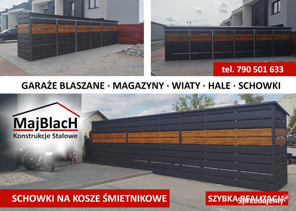 Wiata Śmietnikowa 1x1 MAGAZYN WIATKA Schowek łódzkie