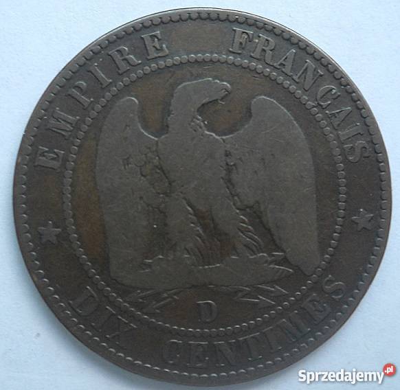 FRANCJA10 CENTIMES1853 r DNAPOLEON mazowieckie
