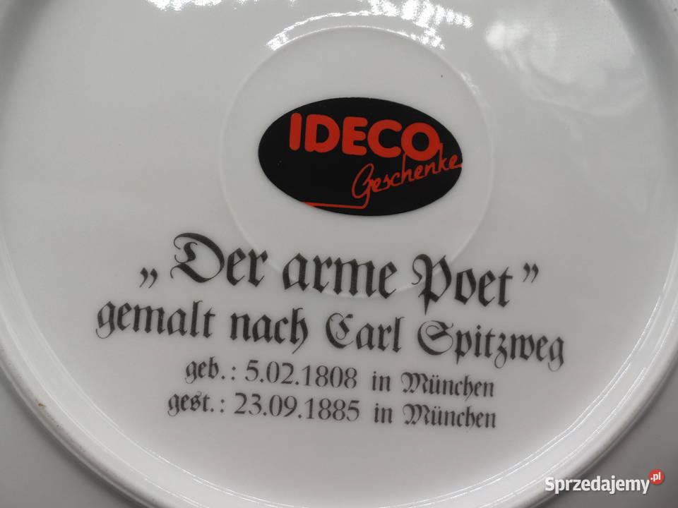 Talerz przedstawiający obraz Carla Spitzwega Porcelana i szkło Raszków