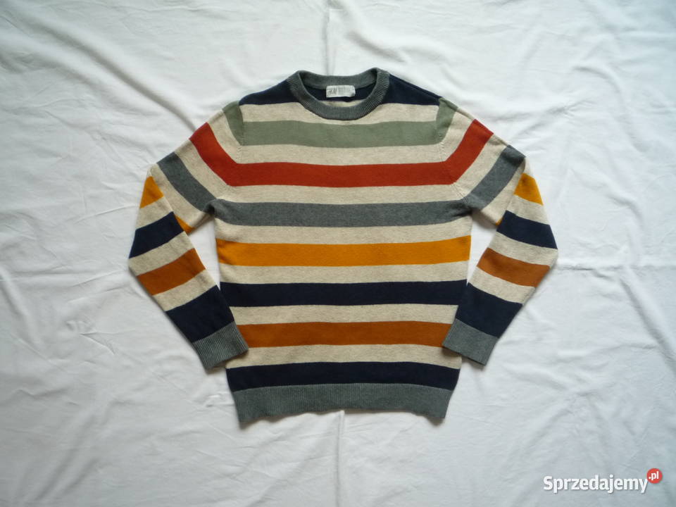 HM 122128 Sweter chłopięcy kolorowe pasy Bawełna H&M Szczecin