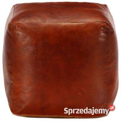 vidaXL Puf brąz tan 40x40x40 prawdziwa kozia Warszawa