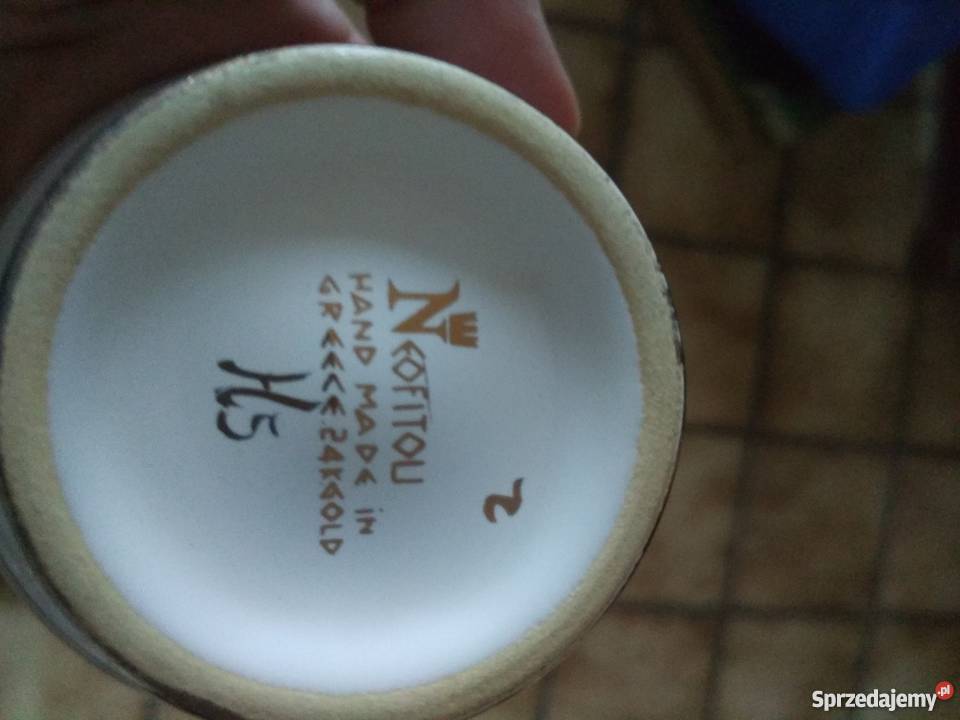 świecznik Neofitou ręcznie malowany Porcelana i szkło Ropa