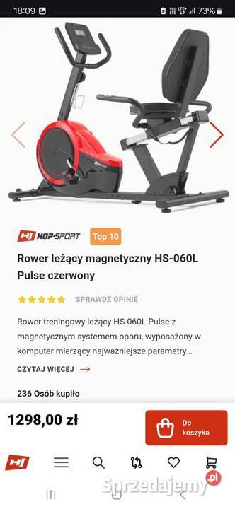 Rower leżący magnetyczny HS060L Pulse Żołędowo