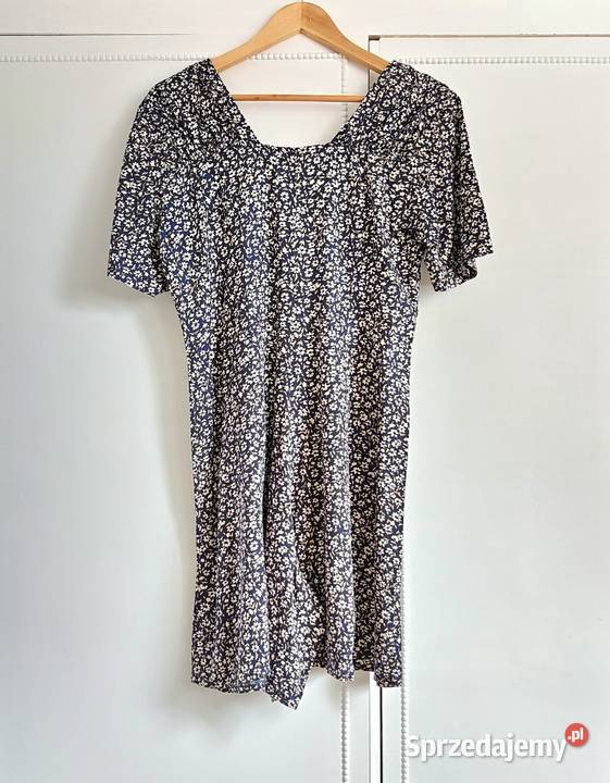 Kombinezon vintage L 40 łączka kwiaty granatowy Rozmiar 38(M) Szczecin