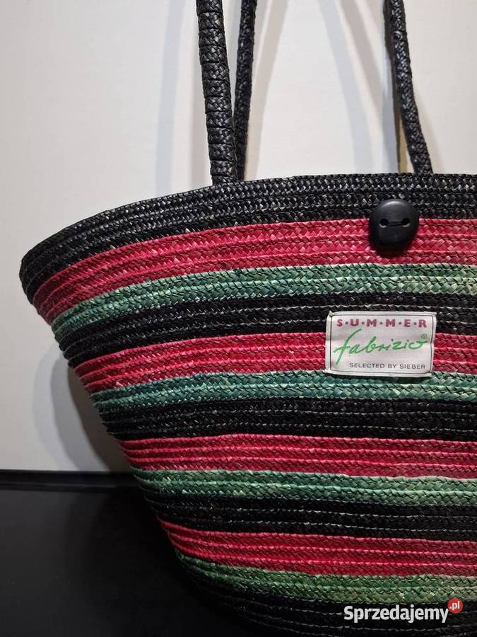 Duża torba plażowa targowa pleciona Torby, plecaki i walizki Kraków