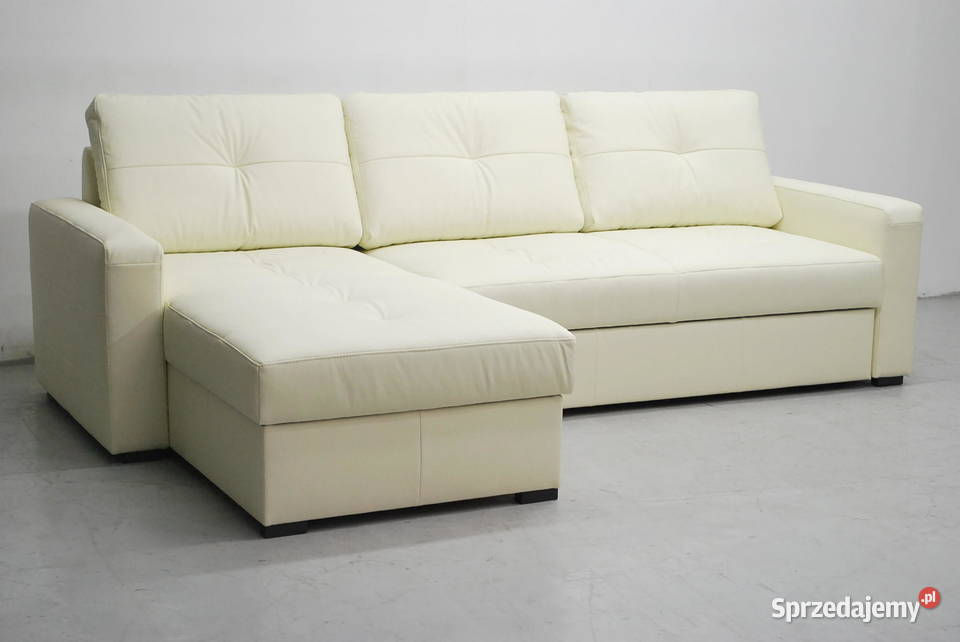 FAB skóra naturalna narożnik z funkcja spania