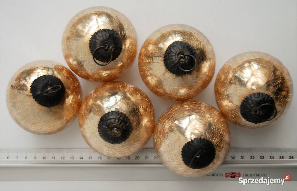 Złote bombki Craquele Kaemingk 6 lodowe szkło Lublin